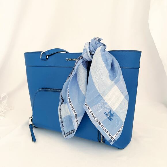 CELINE Vintage Handkerchief Neckerchief Pocket Square Bandana Turban New - Picture 7 of 8